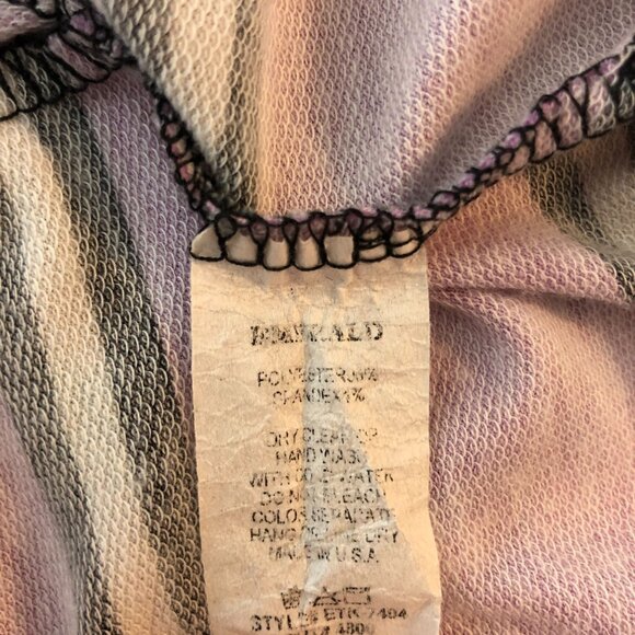 Emerald Pink & Black Striped Pullover Drawstring Pockets Hoodie 1X - Picture 4 of 4